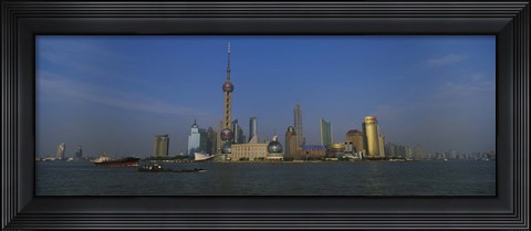 Framed Buildings at the waterfront, Oriental Pearl Tower, Huangpu River, Pudong, Shanghai, China Print