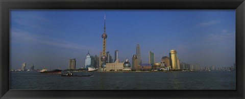 Framed Buildings at the waterfront, Oriental Pearl Tower, Huangpu River, Pudong, Shanghai, China Print