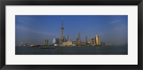 Framed Buildings at the waterfront, Oriental Pearl Tower, Huangpu River, Pudong, Shanghai, China Print