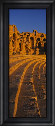 Framed Old ruins of an amphitheater, Roman Theater, El Djem, Mahdia Governorate, Tunisia Print
