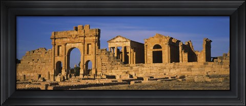 Framed Old ruins of buildings in a city, Sbeitla, Kairwan, Tunisia Print