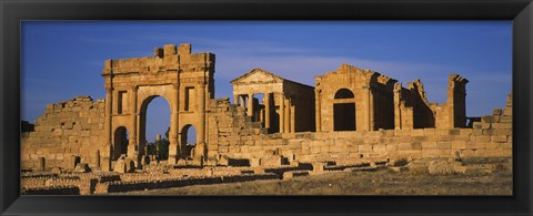 Framed Old ruins of buildings in a city, Sbeitla, Kairwan, Tunisia Print