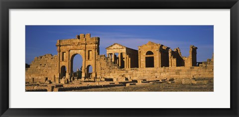 Framed Old ruins of buildings in a city, Sbeitla, Kairwan, Tunisia Print