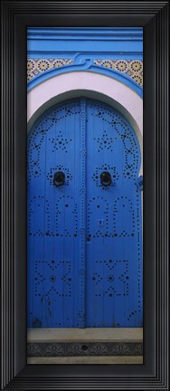 Framed Closed door of a house, Medina, Sousse, Tunisia Print