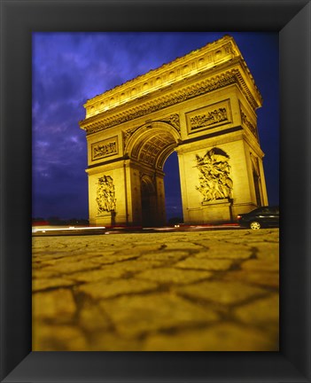 Framed Low angle view of a triumphal arch, Arc De Triomphe, Paris, France Print