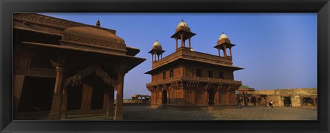 Framed Low angle view of a building, Fatehpur Sikri, Fatehpur, Agra, Uttar Pradesh, India Print