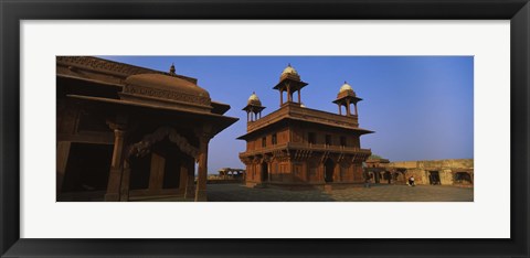 Framed Low angle view of a building, Fatehpur Sikri, Fatehpur, Agra, Uttar Pradesh, India Print