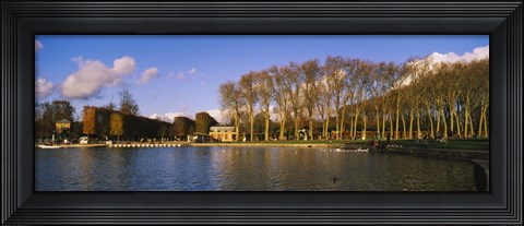 Framed Trees along a lake, Chateau de Versailles, Versailles, Yvelines, France Print