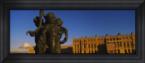 Framed Statues in front of a castle, Chateau de Versailles, Versailles, Yvelines, France Print