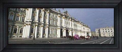 Framed Museum along a road, State Hermitage Museum, Winter Palace, Palace Square, St. Petersburg, Russia Print