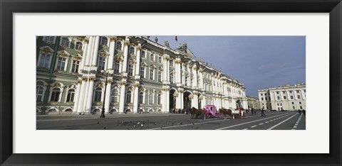 Framed Museum along a road, State Hermitage Museum, Winter Palace, Palace Square, St. Petersburg, Russia Print