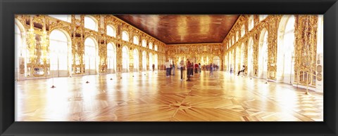 Framed Group of people inside a ballroom, Catherine Palace, Pushkin, St. Petersburg, Russia Print