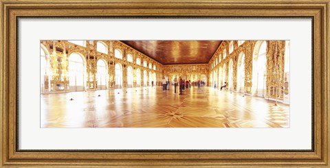 Framed Group of people inside a ballroom, Catherine Palace, Pushkin, St. Petersburg, Russia Print