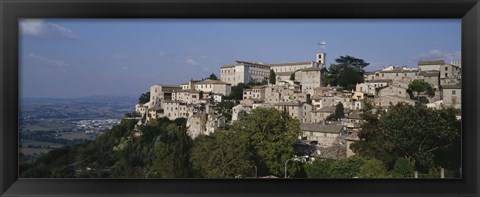 Framed Houses on the top of a hill, Todi, Perugia, Umbria, Italy Print