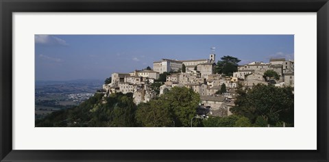 Framed Houses on the top of a hill, Todi, Perugia, Umbria, Italy Print