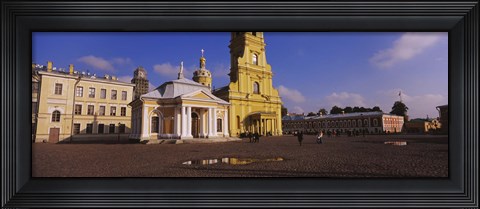 Framed Facade of a cathedral, Peter and Paul Cathedral, Peter and Paul Fortress, St. Petersburg, Russia Print