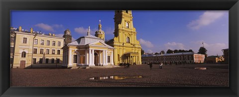 Framed Facade of a cathedral, Peter and Paul Cathedral, Peter and Paul Fortress, St. Petersburg, Russia Print