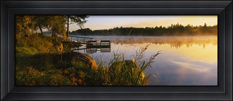 Framed Reflection of sunlight in water, Vuoksi River, Imatra, Finland Print
