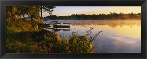 Framed Reflection of sunlight in water, Vuoksi River, Imatra, Finland Print