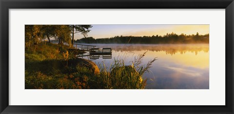 Framed Reflection of sunlight in water, Vuoksi River, Imatra, Finland Print