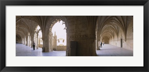 Framed Tourists at a monastery, Mosteiro dos Jeronimos, Belem, Lisbon, Portugal Print