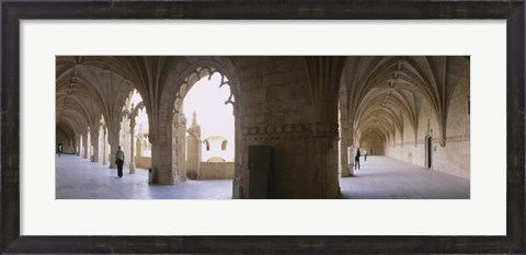 Framed Tourists at a monastery, Mosteiro dos Jeronimos, Belem, Lisbon, Portugal Print