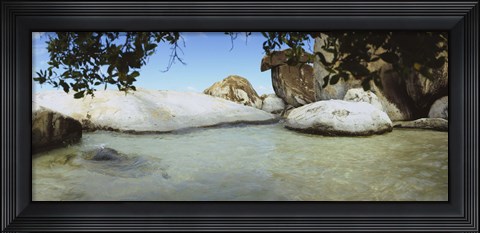 Framed Rocks in water, The Baths, Virgin Gorda, British Virgin Islands Print