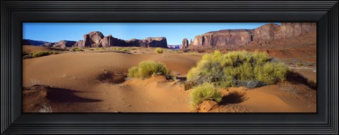 Framed Wide angle view of Monument Valley Tribal Park, Utah, USA Print