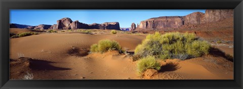 Framed Wide angle view of Monument Valley Tribal Park, Utah, USA Print