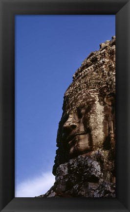 Framed Low angle view of a face carving, Angkor Wat, Cambodia Print