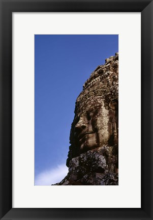 Framed Low angle view of a face carving, Angkor Wat, Cambodia Print