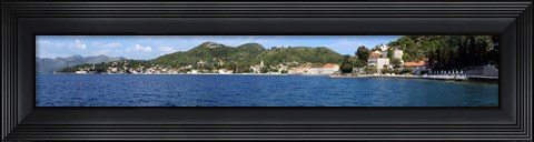 Framed Buildings at the waterfront, Adriatic Sea, Lopud Island, Dubrovnik, Croatia Print