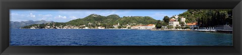 Framed Buildings at the waterfront, Adriatic Sea, Lopud Island, Dubrovnik, Croatia Print