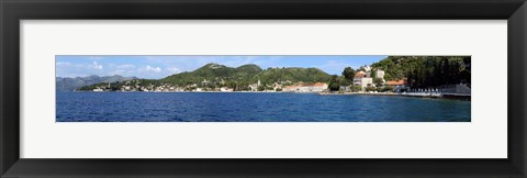 Framed Buildings at the waterfront, Adriatic Sea, Lopud Island, Dubrovnik, Croatia Print