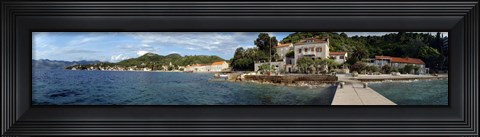 Framed Pier in the sea, Adriatic Sea, Lopud Island, Dubrovnik, Croatia Print
