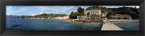 Framed Pier in the sea, Adriatic Sea, Lopud Island, Dubrovnik, Croatia Print