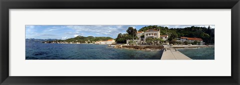 Framed Pier in the sea, Adriatic Sea, Lopud Island, Dubrovnik, Croatia Print