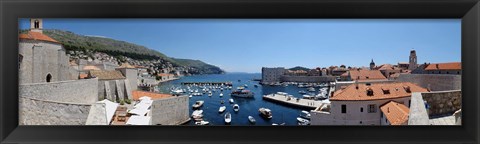 Framed Boats in the sea, UI Sv Dominika, Dubrovnik, Croatia Print