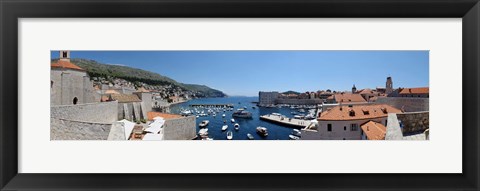 Framed Boats in the sea, UI Sv Dominika, Dubrovnik, Croatia Print