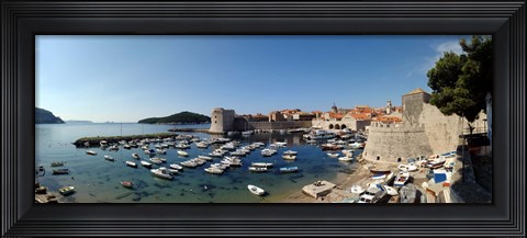Framed Boats in the sea, Old City, Dubrovnik, Croatia Print