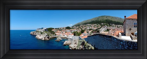Framed Buildings at the waterfront, Adriatic Sea, Lovrijenac, Dubrovnik, Croatia Print