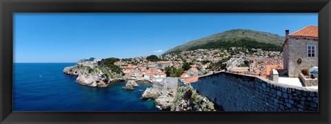 Framed Buildings at the waterfront, Adriatic Sea, Lovrijenac, Dubrovnik, Croatia Print
