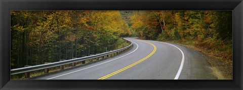 Framed Road passing through a forest, Winding Road, New Hampshire, USA Print