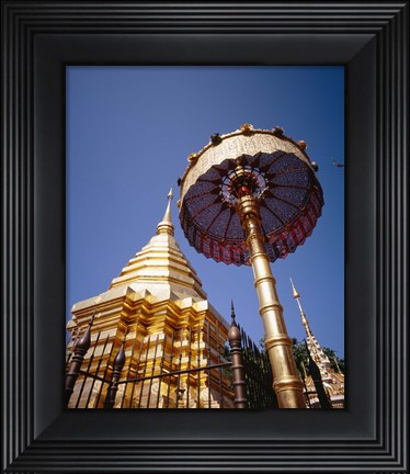 Framed Golden Chedi, Wat Phrathat Doi Suthep, Chiang Mai Province, Thailand Print