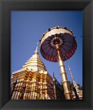 Framed Golden Chedi, Wat Phrathat Doi Suthep, Chiang Mai Province, Thailand Print