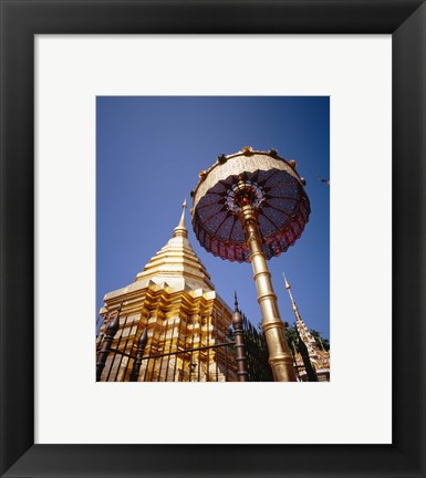 Framed Golden Chedi, Wat Phrathat Doi Suthep, Chiang Mai Province, Thailand Print