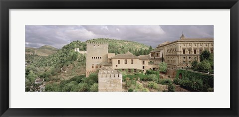 Framed High angle view of a palace viewed from alcazaba, Alhambra, Granada, Granada Province, Andalusia, Spain Print