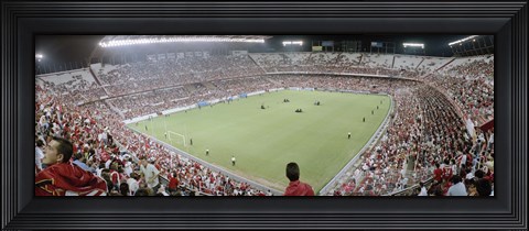 Framed Crowd in a stadium, Sevilla FC, Estadio Ramon Sanchez Pizjuan, Seville, Seville Province, Andalusia, Spain Print