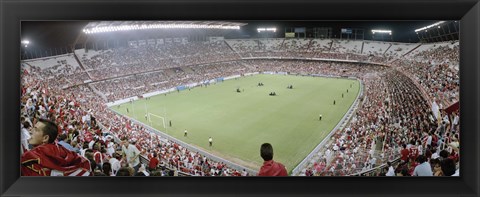 Framed Crowd in a stadium, Sevilla FC, Estadio Ramon Sanchez Pizjuan, Seville, Seville Province, Andalusia, Spain Print