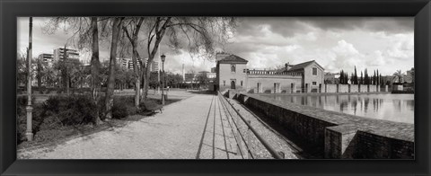 Framed Park near a pool in a city, Parque De La Buhaira, Sevilla, Seville Province, Andalusia, Spain Print